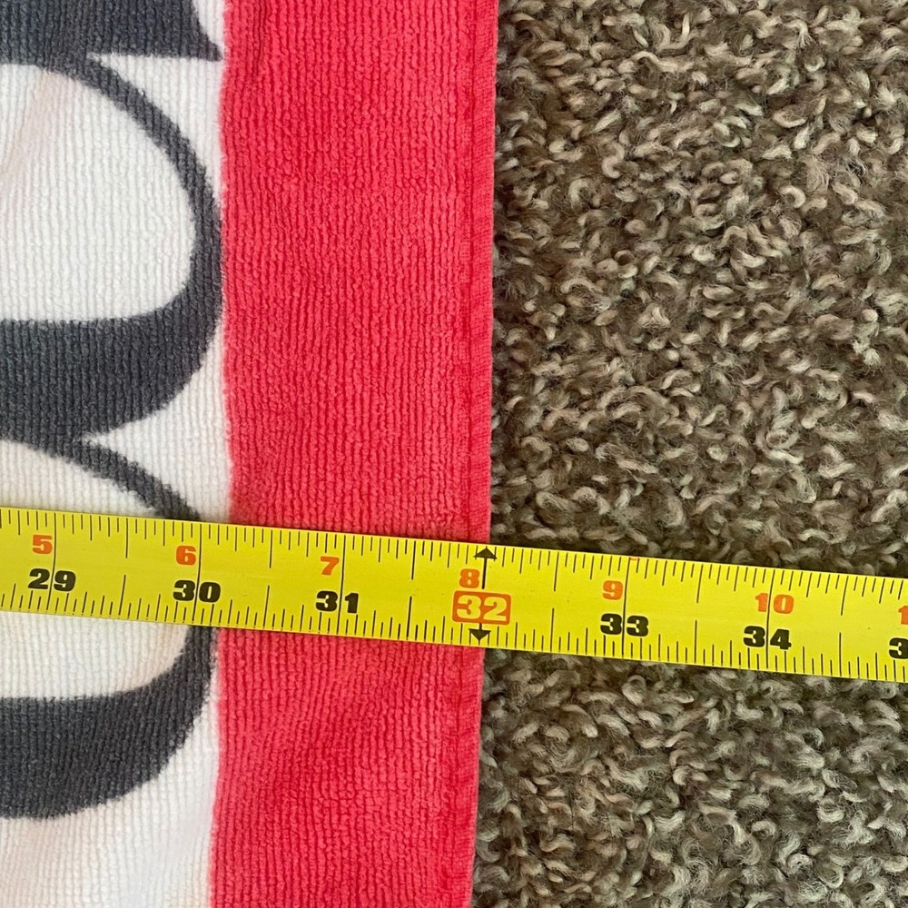 Tommy Hilfiger Beach Towel Red White Blue Logo Print Oversized Cotton Terry - Picture 4 of 4